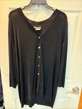 Women's Black Button-Front Top